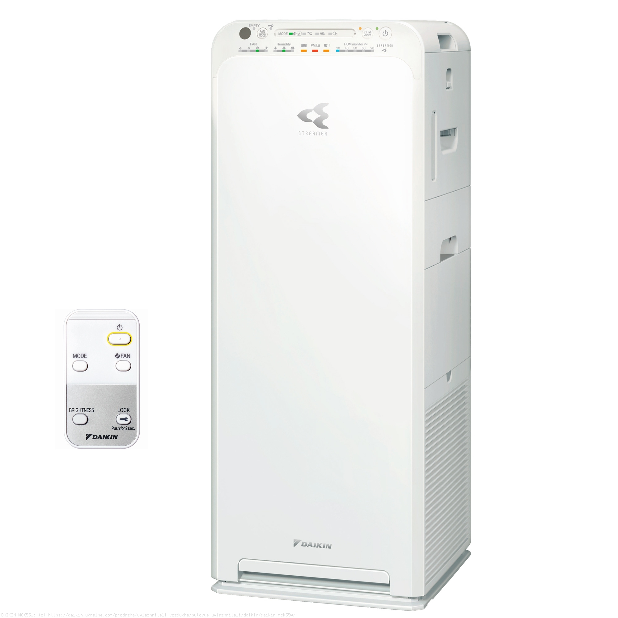 Очищувач повітря Daikin MCK55W - найкраща по функціональності модель в рейтингу кращих